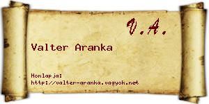 Valter Aranka névjegykártya