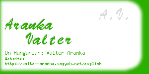 aranka valter business card